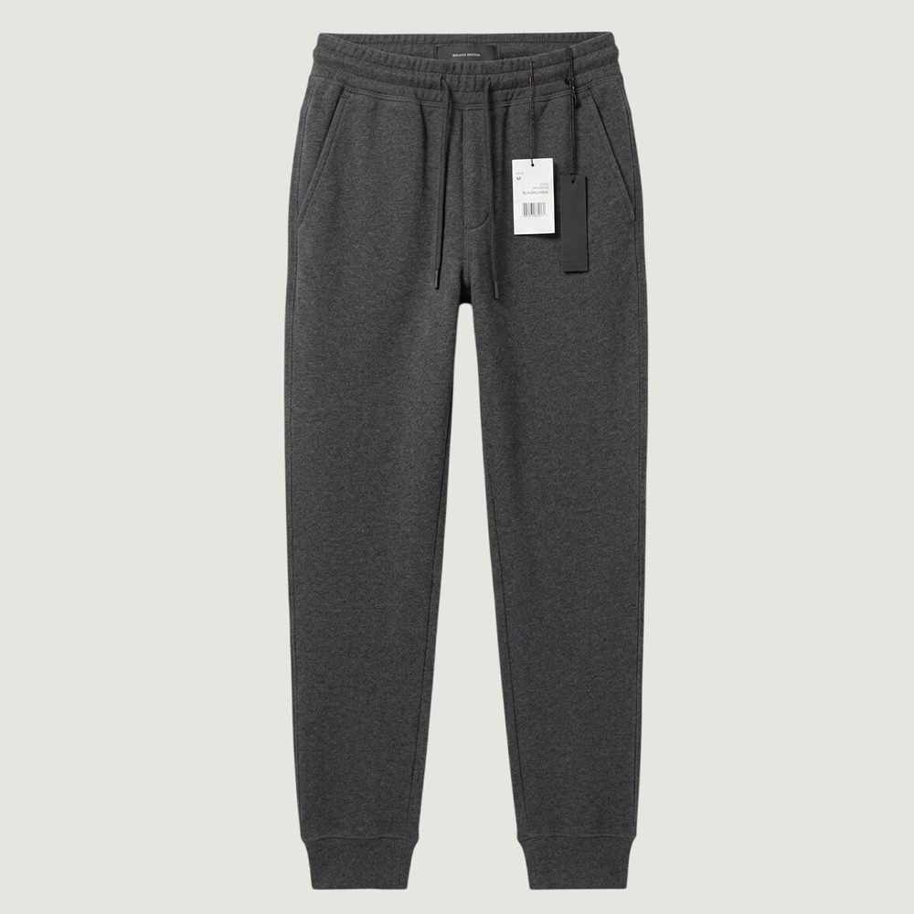 Commerce Mens Jogger Sweatpants Black Heather SIEF2P5040 Tapered Fleece Pants M